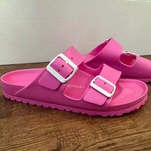 Birkenstock Arizona Essentials Eva Candy Pink White Buckle Women's Size 39 8